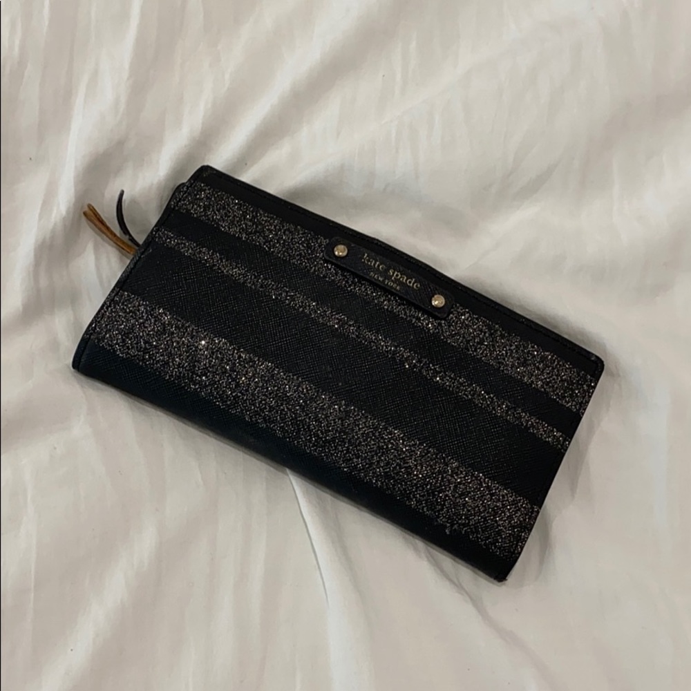 kate spade new york glitter striped wallet